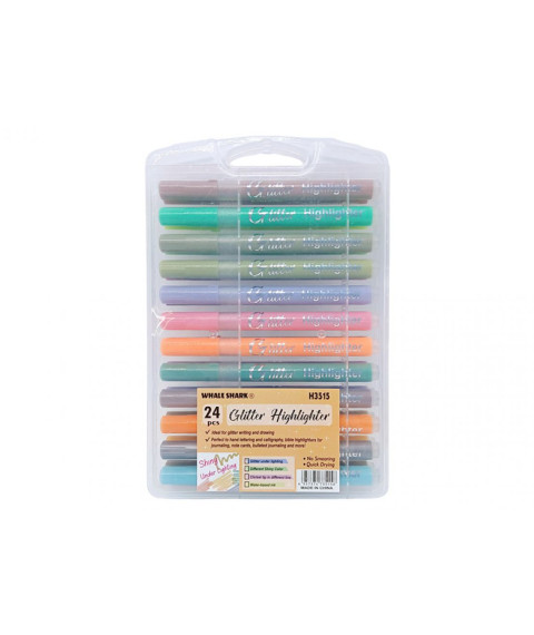 Marker Glitter 24 culori, cutie plastic, ML50-22